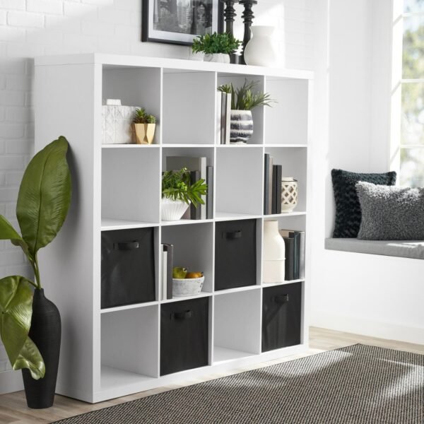 Better Homes and Gardens 16-Cube Storage Organizer, White Texture - Image 7