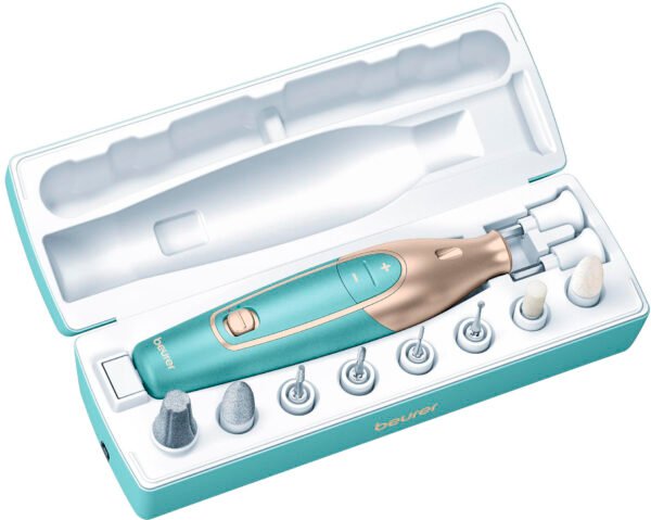 Beurer – Rechargeable Manicure/Pedicure Device – Turquoise/Gold - Image 5