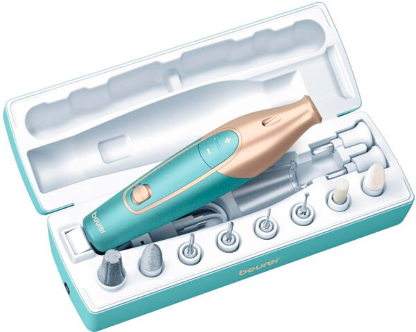 Beurer – Rechargeable Manicure/Pedicure Device – Turquoise/Gold - Image 7