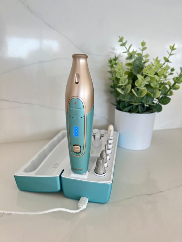 Beurer – Rechargeable Manicure/Pedicure Device – Turquoise/Gold - Image 3