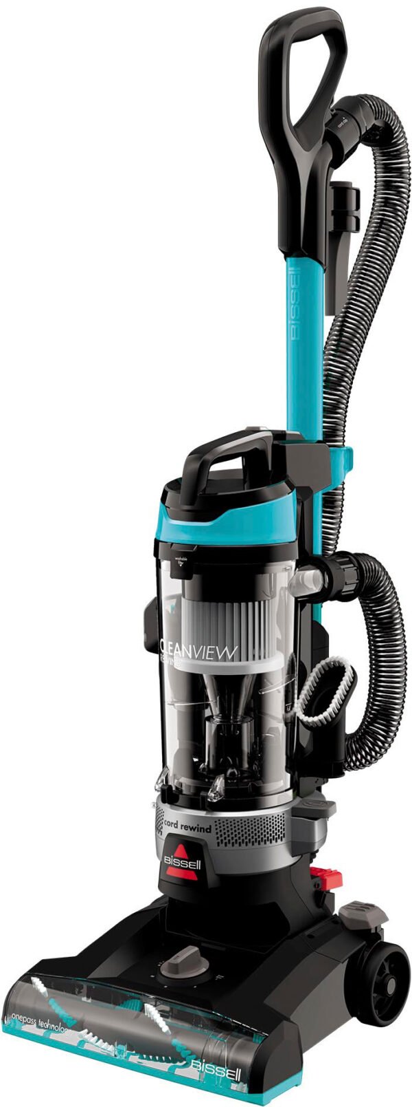 BISSELL – CleanView Rewind Upright Vacuum Cleaner – Black with Electric Blue accents - Image 5
