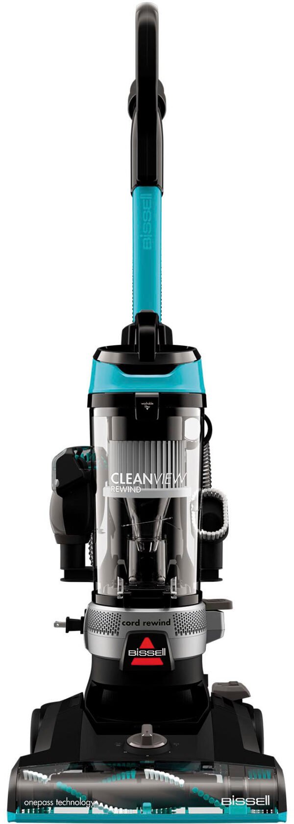 BISSELL – CleanView Rewind Upright Vacuum Cleaner – Black with Electric Blue accents
