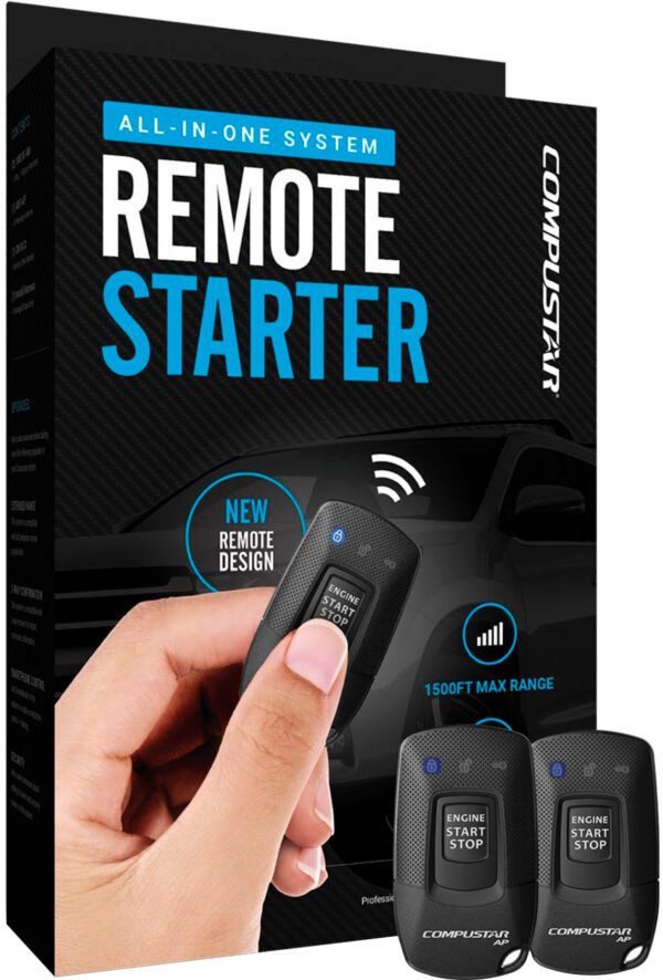 Compustar – 1-Way Remote Start System – Installation Included – Black