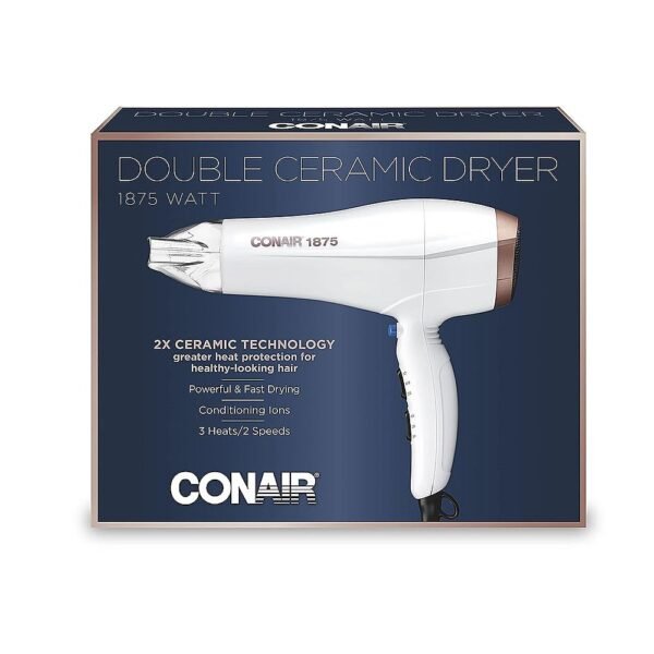 Conair – Double Ceramic Hair Dryer – White - Image 9