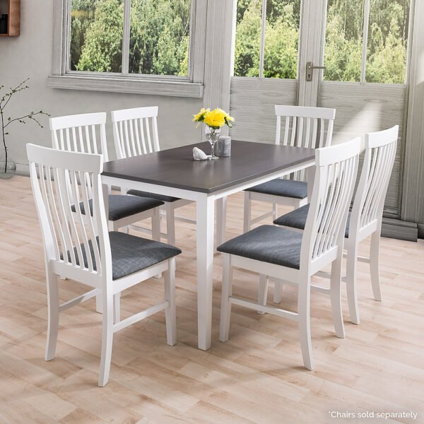 CorLiving – Michigan Two Tone White and Gray Dining Table – White/Gray - Image 5