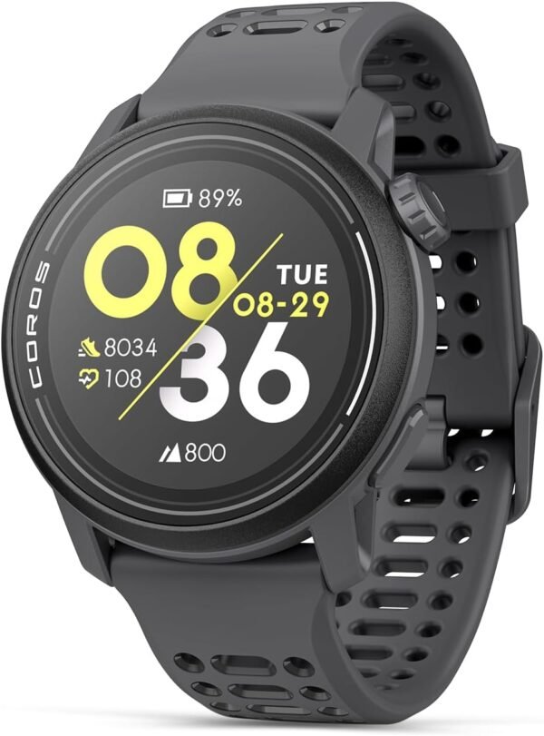COROS PACE 3 Sport Watch GPS  Lightweight and Comfort  17 Days Battery Life  Dual-Frequency GPS  Heart Rate  Navigation  Sleep Track  Training Plan  Run  Bike  and Ski (Black Silicone)