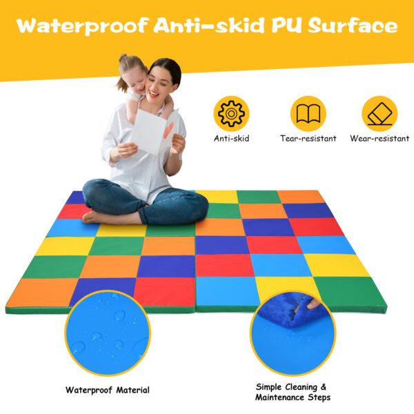 Costway 58” Toddler Foam Play Mat Baby Folding Activity Floor Mat Home School Daycare – Multi-color - Image 11
