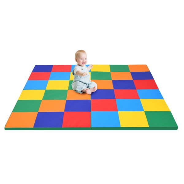 Costway 58” Toddler Foam Play Mat Baby Folding Activity Floor Mat Home School Daycare – Multi-color