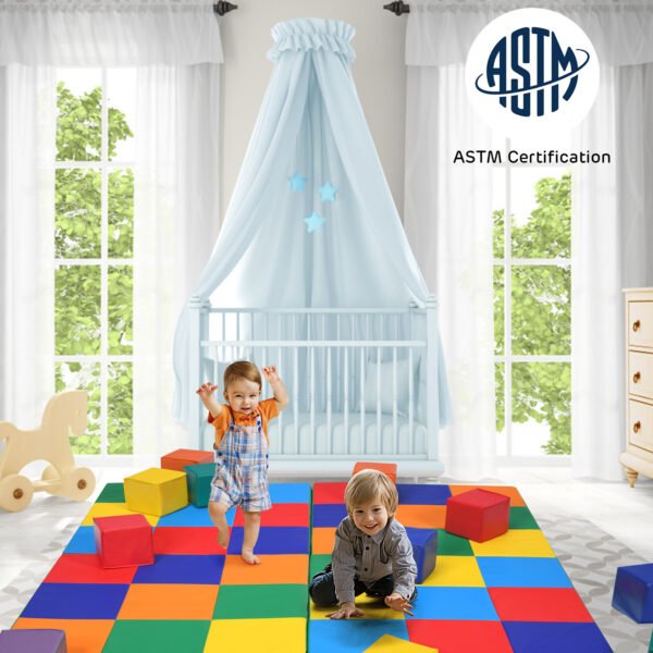 Costway 58” Toddler Foam Play Mat Baby Folding Activity Floor Mat Home School Daycare – Multi-color - Image 5