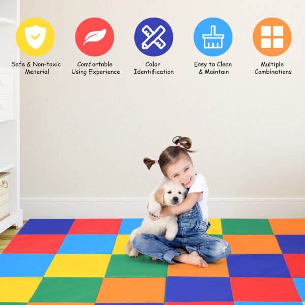 Costway 58” Toddler Foam Play Mat Baby Folding Activity Floor Mat Home School Daycare – Multi-color - Image 9