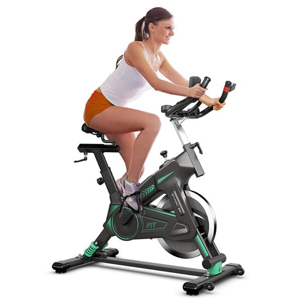 Costway – Stationary Exercise Bike Cycling Bike W/33Lbs Flywheel Home Fitness Gym Cardio – Black