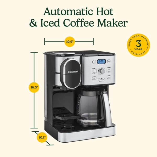 Cuisinart – 12 Cup 2-In-1 Coffee Center Coffeemaker – Black Stainless Steel - Image 9