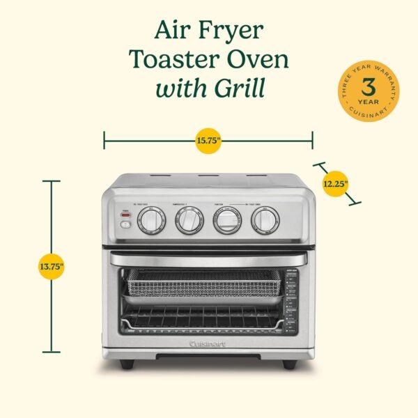 Cuisinart Air Fryer + Convection Toaster Oven  8-1 Oven with Bake  Grill  Broil & Warm Options  Stainless Steel  TOA-70 - Image 3