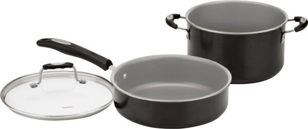 Cuisinart – Ceramic Nonstick 11 PC Cookware Set – Black - Image 3