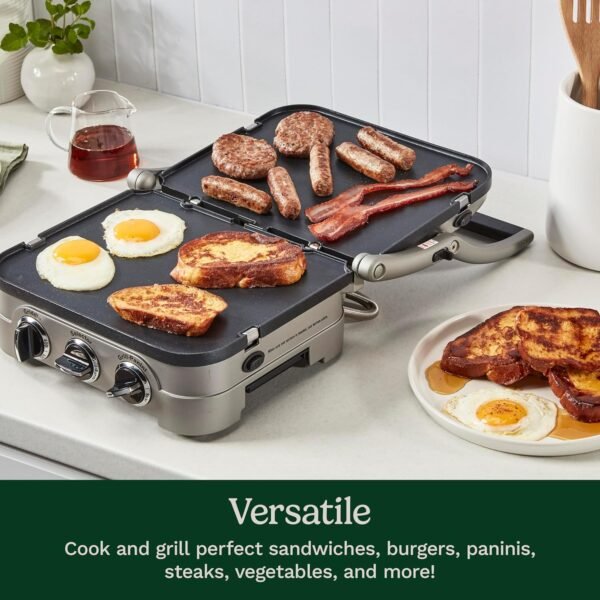 Cuisinart Panini Press  Stainless Steel Griddler  Sandwich Maker & More  5-IN-1  GR-4NP1 - Image 5