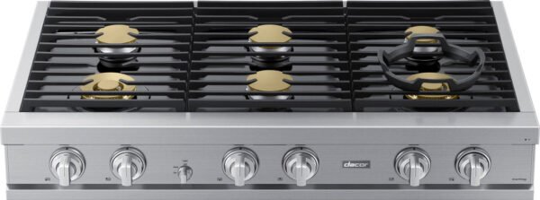 Dacor – Transitional 48′′ Built-In Gas Rangetop with 6 Burners – Silver Stainless Steel - Image 3