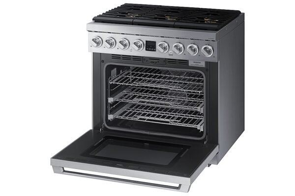 Dacor – Transitional 6.3 Cu. Ft. Freestanding Dual Fuel Four Part Convection Range with GreenClean and Steam Assist – Silver Stainless Steel - Image 7