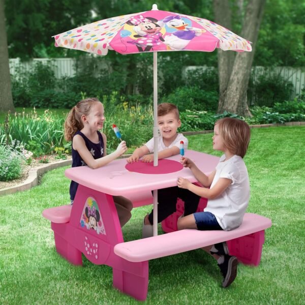 Delta Children 4 Seat Activity Picnic Table  Minnie Mouse - Image 3