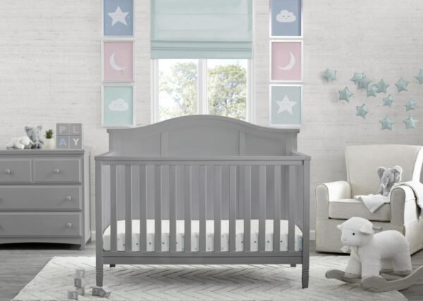 Delta Children Madrid 5-in-1 Baby Crib, Grey - Image 3