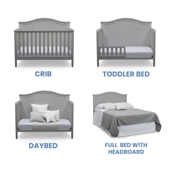 Delta Children Madrid 5-in-1 Baby Crib, Grey - Image 7