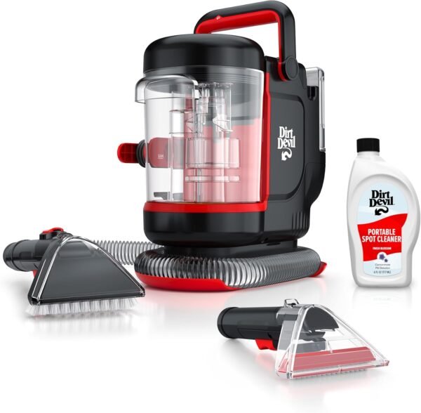Dirt Devil Portable Spot Compact Carpet Cleaner for Carpet & Upholstery  Powerful Suction with Versatile Tools  Pet Stain Remover  Carpet Shampooer  FD13000  Black