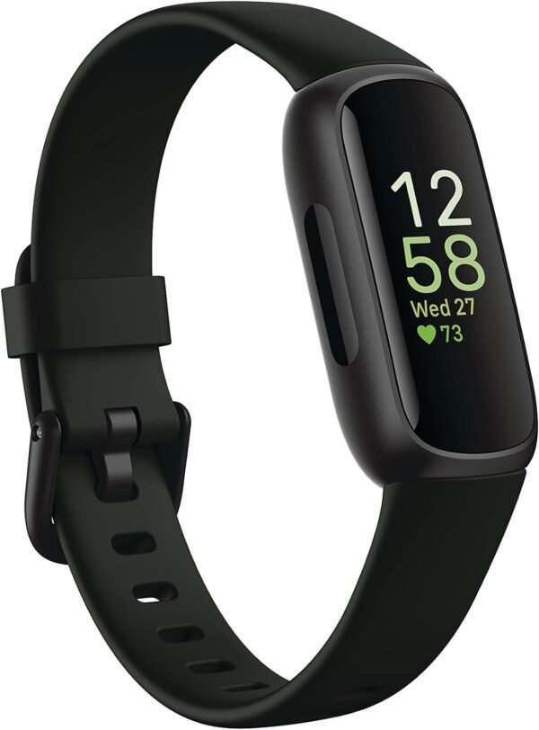 Fitbit Inspire 3 Health &-Fitness-Tracker with Stress Management  Workout Intensity  Sleep Tracking  24/7 Heart Rate and more  Midnight Zen/Black One Size (S & L Bands Included)