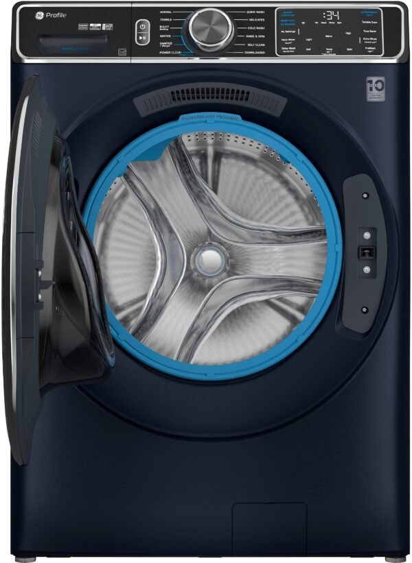 GE Profile â€?5.3 Cu. Ft. Stackable Smart Front Load Washer with Steam and UltraFresh Vent System+ With OdorBlock â€?Sapphire Blue - Image 9