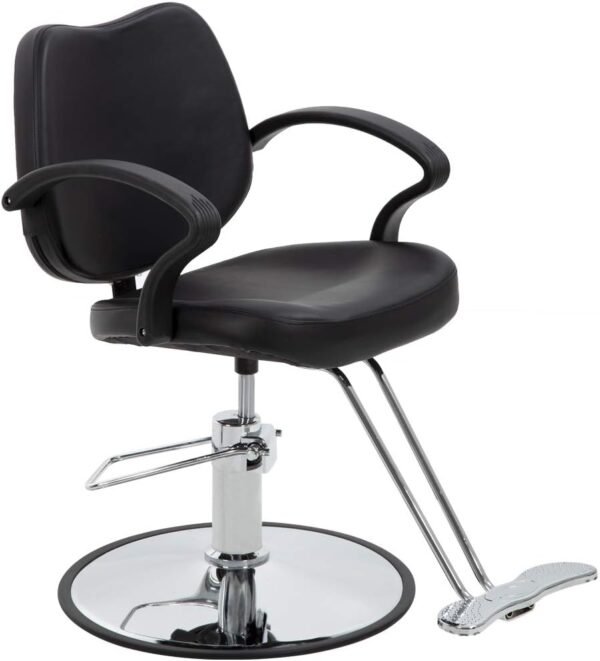Hair Salon Chair Styling Heavy Duty Hydraulic Pump Barber Chair Beauty Shampoo Barbering Chair for Hair Stylist Women Man (Black) - Image 5