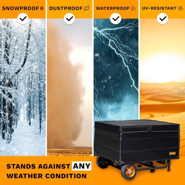 IGAN Generator Tent Running Cover  Ultra Heavy Duty Tarpaulin Enclosure  Portable All-weather Generator Rain Shelter for most 3500w-12000w generators  Black Generator Cover - Image 8