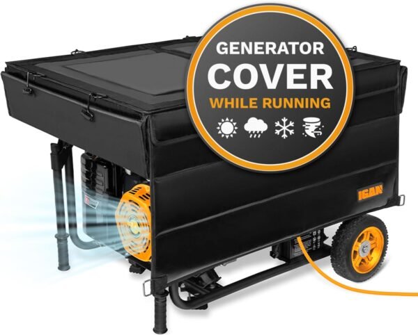 IGAN Generator Tent Running Cover  Ultra Heavy Duty Tarpaulin Enclosure  Portable All-weather Generator Rain Shelter for most 3500w-12000w generators  Black Generator Cover - Image 5
