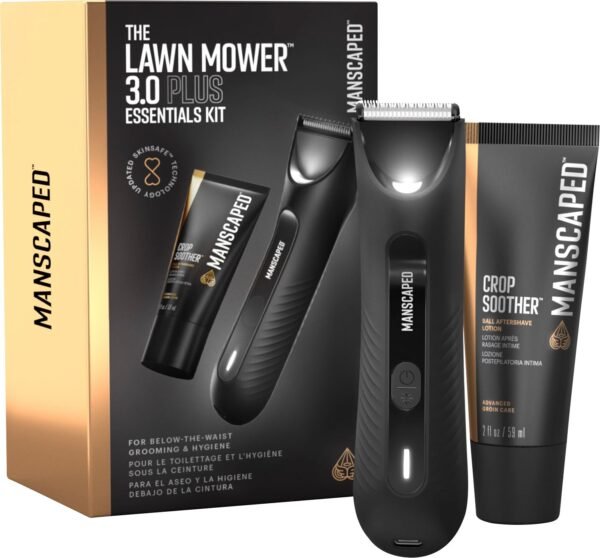 Manscaped â€?The Lawn Mower 3.0 Plus Essentials Kit, SkinSafe Rechargeable Wet/Dry Groin and Body Hair Trimmer, Grooming Gift Set â€?Black - Image 7