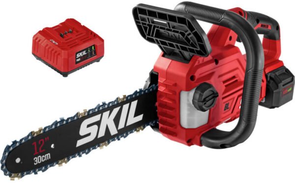 Skil ¨C PWR CORE 20 20-Volt 12-Inch Cordless Brushless Chainsaw (1 x 4Ah Battery and 1 x Charger) ¨C Red/black - Image 7
