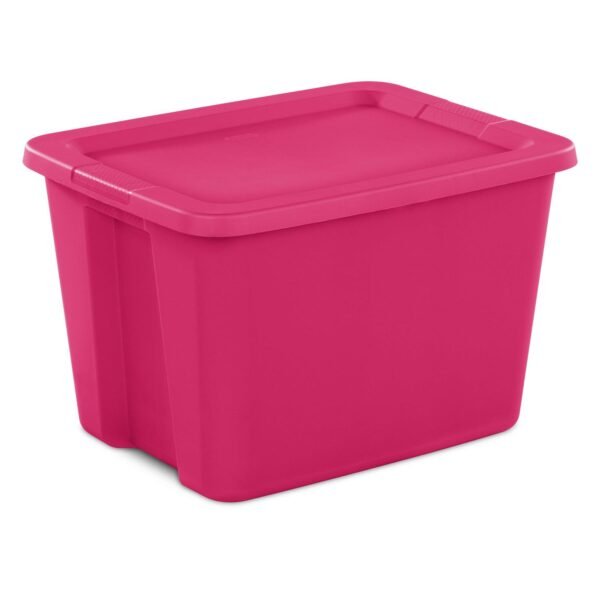 Sterilite 18 Gallon Tote Box Plastic, Fuchsia Burst, Set of 8 - Image 8