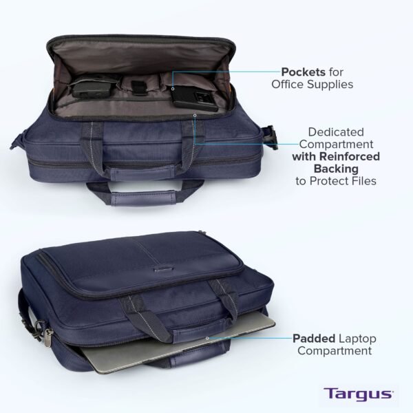 Targus ¨C 15¨C16¡± Classic Slim Briefcase ¨C Blue - Image 11