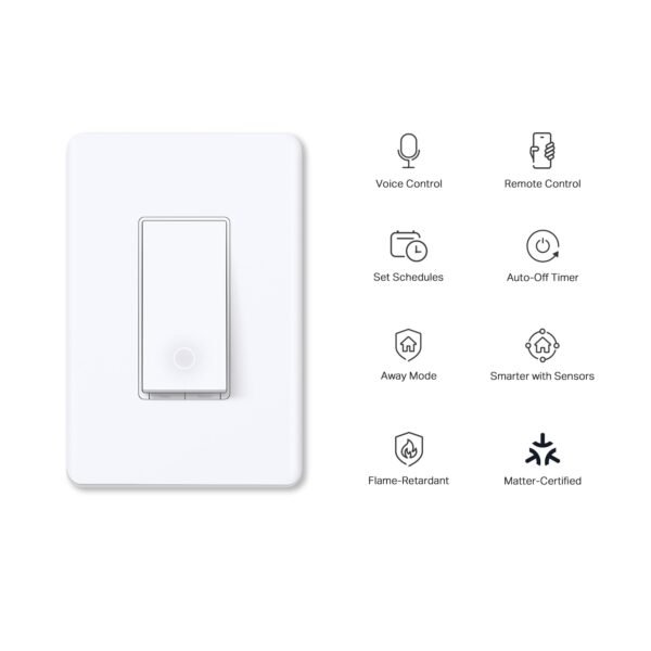 TP-Link ¨C Tapo Smart Wi-Fi Light Switch with Matter ¨C Replaces Most Traditional Switches ¨C White - Image 8