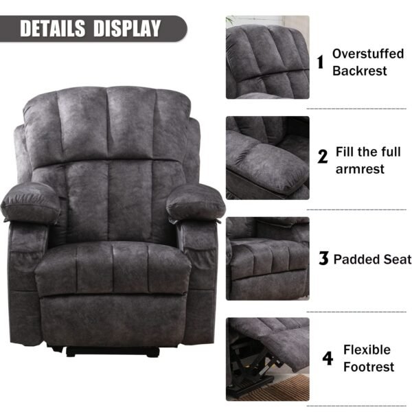 VON RACER Power Lift Recliner Chairs with Heat and Massage Lift Chair Recliners for Elderly with 2 Side Pocket, USB Port Remote Control, Adjustable Furniture - Image 12