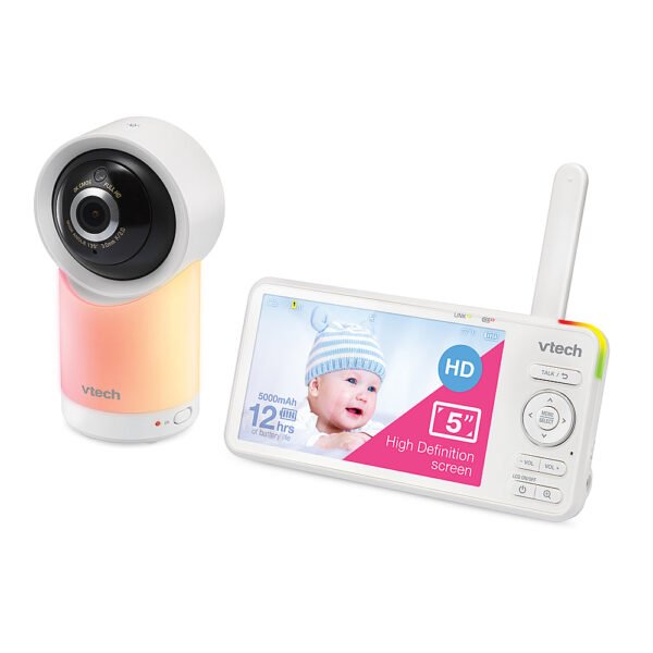 VTech ¨C 1080p Smart WiFi Remote Access 360 Degree Pan & Tilt Video Baby Monitor with 5¡± Display, Night Light ¨C White - Image 9