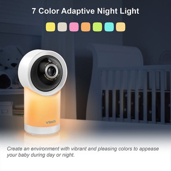VTech ¨C 1080p Smart WiFi Remote Access 360 Degree Pan & Tilt Video Baby Monitor with 5¡± Display, Night Light ¨C White - Image 10