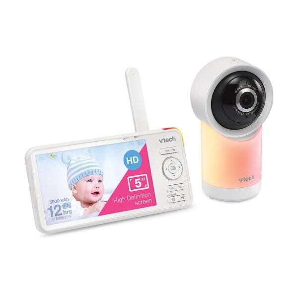 VTech ¨C 1080p Smart WiFi Remote Access 360 Degree Pan & Tilt Video Baby Monitor with 5¡± Display, Night Light ¨C White - Image 8