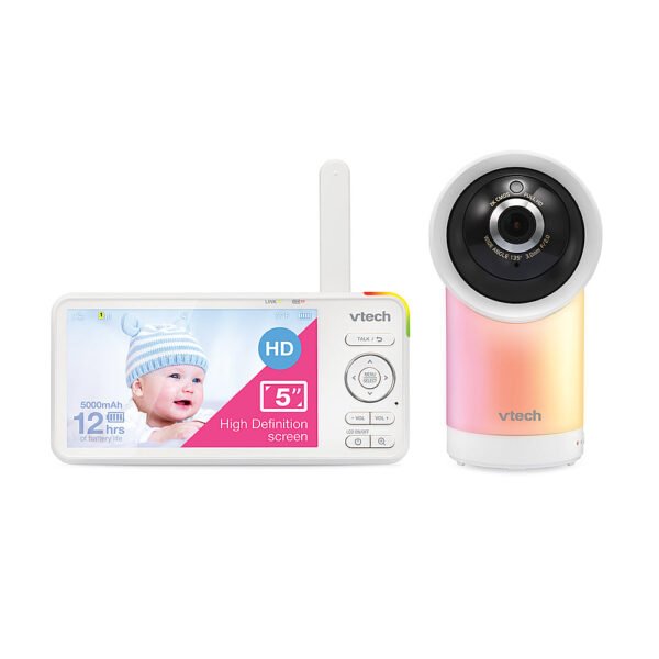 VTech ¨C 1080p Smart WiFi Remote Access 360 Degree Pan & Tilt Video Baby Monitor with 5¡± Display, Night Light ¨C White - Image 7