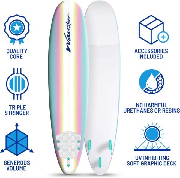 Wavestorm ¨C Classic Soft Top Foam 8ft Surfboard - Image 6