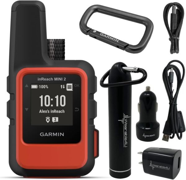 Wearable4U ¨C Garmin inReach Mini 2 Satellite Communicator (Flame Red) with Power Pack Bundle - Image 5