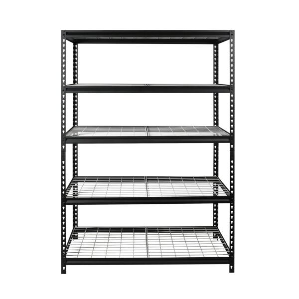 WORKPRO 48 W x 24 D x 72 H 5-Shelf Freestanding Shelves, Black and Silver - Image 6