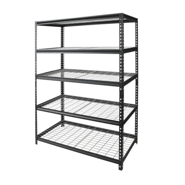WORKPRO 48 W x 24 D x 72 H 5-Shelf Freestanding Shelves, Black and Silver - Image 5