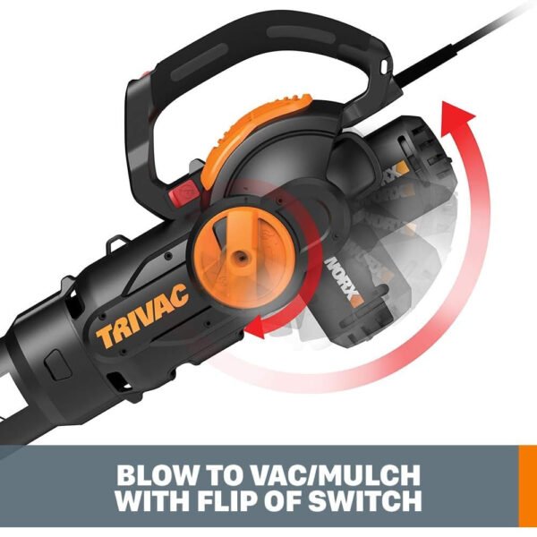 WORX ¨C 12 Amp TRIVAC 75 MPH 600 CFM Electric Leaf Blower/Mulcher/Vacuum ¨C Black - Image 11