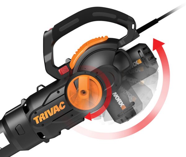 WORX ¨C 12 Amp TRIVAC 75 MPH 600 CFM Electric Leaf Blower/Mulcher/Vacuum ¨C Black - Image 8