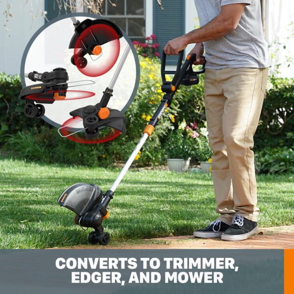 WORX ¨C 20V 12¡ä¡ä Brushless Cordless String Trimmer (1 x 4.0Ah and 1 x Charger) ¨C Black - Image 9