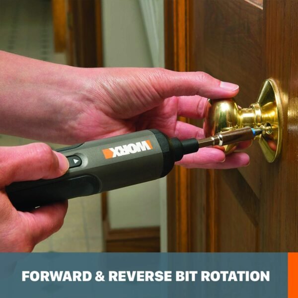 WORX ¨C 4V 3-Speed Compact Screwdriver with 12 Accessory Bits, Dual LED Lights, and 3 Gear Torque ¨C Black - Image 8