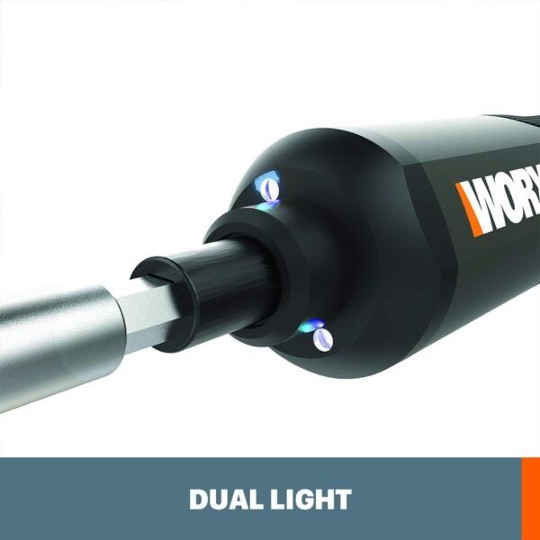 WORX ¨C 4V 3-Speed Compact Screwdriver with 12 Accessory Bits, Dual LED Lights, and 3 Gear Torque ¨C Black - Image 9