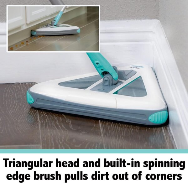 Zippi Sweeper Max- Powerful and Lightweight Sweeper  Perfect for Carpet Hardwood and Tile  Triangular Design Allows for Sweeping in Corners  1000 mAh Rechargeable Battery - Image 6